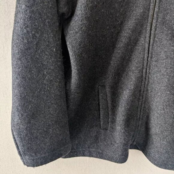 Native World Merino Wool Jacket Mens XL Charcoal Possum Fur Full Zip Pockets - Picture 5 of 12